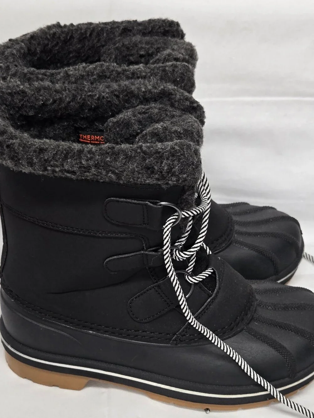 Cat & Jack Thermolite Eco Made Lace Up Snow Rain Boots Round Toe Kids 1